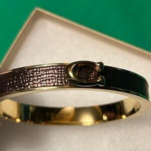 NWOT Coach Gold Tone and Bronze Hinge Bangle Bracelet
